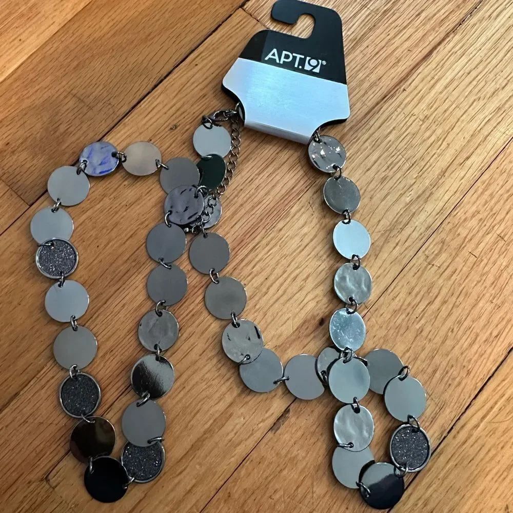 Apt 9 long blank sparkle necklace coin shaped